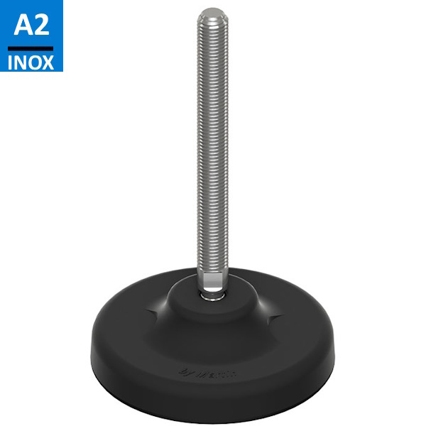 Martin Piede INOX A2 Base Plastica Snodato 30° Antiscivolo D.MM125 M16/M20 N25000 - MARTIN